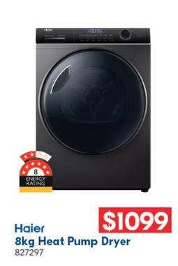 Haier - 8kg Heat Pump Dryer offers at $1099 in Betta