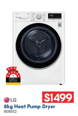 Lg - 8kg Heat Pump Dryer offers at $1499 in Betta