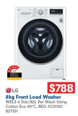 Lg - 8kg Front Load Washer offers at $788 in Betta
