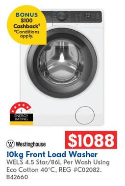 Westinghouse - 10kg Front Load Washer offers at $1088 in Betta