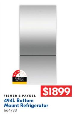 Fisher & Paykel - 494l Bottom Mount Refrigerator offers at $1899 in Betta