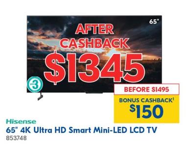 Hisense - 65" 4k Ultra Hd Smart Mini-led Lcd Tv offers at $1345 in Betta