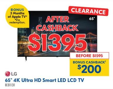 Lg - 65" 4k Ultra Hd Smart Led Lcd Tv offers at $1395 in Betta
