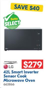 Lg - 42l Smart Inverter Sensor Cook Microwave Oven offers at $279 in Betta