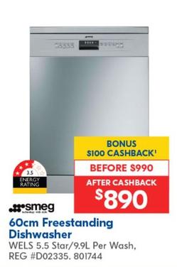 Smeg - 60cm Freestanding Dishwasher offers at $890 in Betta