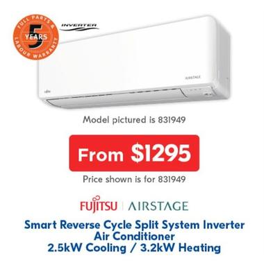 Fujitsu - Smart Reverse Cycle Split System Inverter Air Conditioner offers at $1295 in Betta