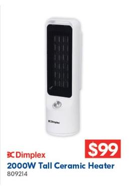Dimplex - 2000w Tall Ceramic Heater offers at $99 in Betta
