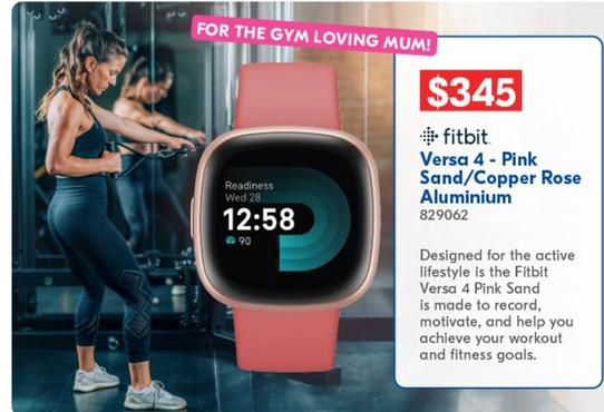 Fitbit - Versa 4 Pink Sand/copper Rose Aluminium offers at $345 in Betta
