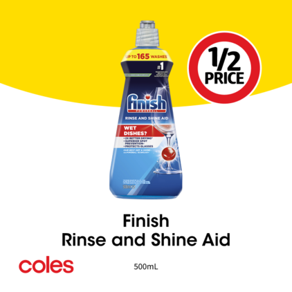 Finish Rinse and Shine Aid offers at $5.75 in Coles