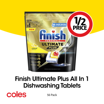 Finish Ultimate Plus All In 1 Dishwashing Tablets offers at $34 in Coles