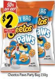 Cheetos - Paws Party Bag 150g offers at $2 in NQR