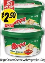 Bega - Cream Cheese With Vegemite 190g offers at $2.5 in NQR