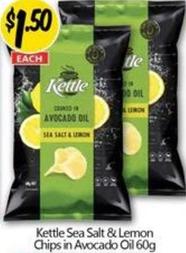 Kettle - Sea Salt & Lemon Chips In Avocado Oil 60g offers at $1.5 in NQR