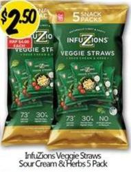 Infuzions - Veggie Straws Sour Cream & Herbs 5 Pack offers at $2.5 in NQR