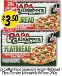 Dr Oetker - Papa Giuseppi's Frozen Flatbread Pizza Tomato, Mozzarella & Pesto 260g offers at $3.5 in NQR