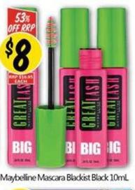 Maybelline - Mascara Blackist Black 10ml offers at $8 in NQR