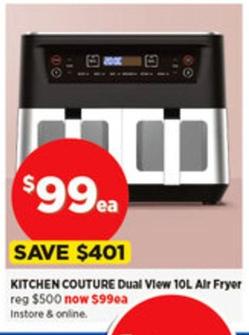 Kitchen Couture - Dual View 10l Air Fryer offers at $99 in Spotlight