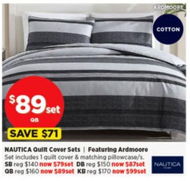 Nautica - Quilt Cover Sets offers at $89 in Spotlight