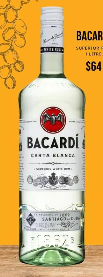 Bacardi - Superior Rum 1 Litre offers at $64 in First Choice Liquor