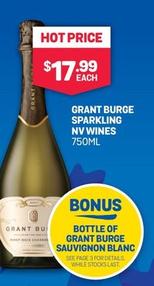 Grant Burge - Sparkling Nv Wines 750ml offers at $17.99 in Bottlemart