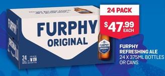 Furphy - Refreshing Ale 24 X 375ml Bottles Or Cans offers at $47.99 in Bottlemart