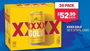 Xxxx - Gold 30 X 375ml Cans offers at $52.99 in Bottlemart
