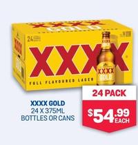 Xxxx - Gold 24 X 375ml Bottles Or Cans offers at $54.99 in Bottlemart