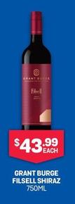 Grant Burge - Filsell Shiraz 750ml offers at $43.99 in Bottlemart