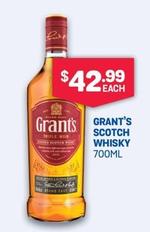Grant's - Scotch Whisky 700ml offers at $42.99 in Bottlemart