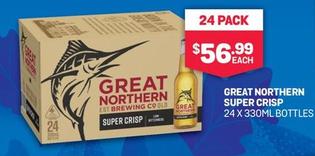 Great Northern - Super Crisp 24 X 330ml Bottles offers at $56.99 in Bottlemart