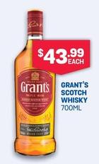 Grant's - Scotch Whisky 700ml offers at $43.99 in Bottlemart