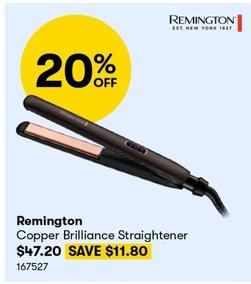 Remington - Copper Brilliance Straightener offers at $47.2 in BIG W