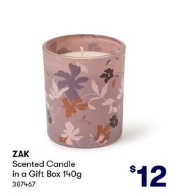 Zak - Scented Candle In A Gift Box 140g offers at $12 in BIG W
