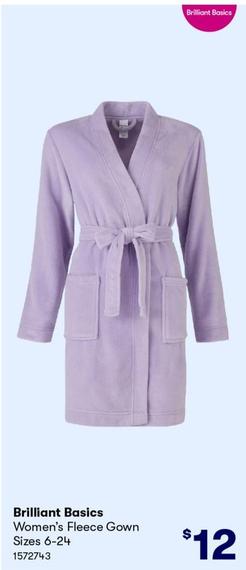 Brilliant Basics - Women’s Fleece Gown Sizes 6-24 offers at $12 in BIG W
