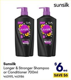Sunsilk - Longer & Stronger Shampoo Or Conditioner 700ml offers at $6 in BIG W
