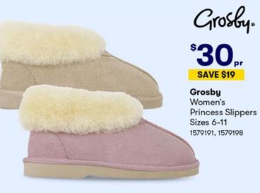 Grosby - Women’s Princess Slippers Sizes 6-11 offers at $30 in BIG W