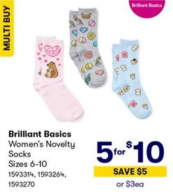 Brilliant Basics - Women’s Novelty Socks Sizes 6-10 offers at $10 in BIG W