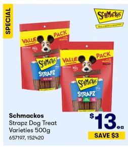 Schmackos - Strapz Dog Treat Varieties 500g offers at $13 in BIG W