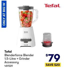 Tefal - Blenderforce Blender 1.5-Litre + Grinder Accessory offers at $79 in BIG W