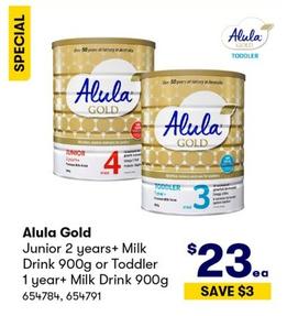 Alula Gold - Junior 2 years+ Milk Drink 900g or Toddler 1 year+ Milk Drink 900g offers at $23 in BIG W