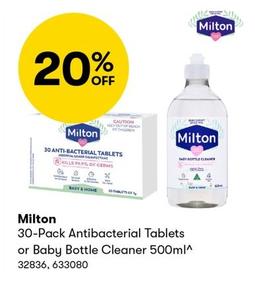 Milton - 30-Pack Antibacterial Tablets or Baby Bottle Cleaner 500ml offers in BIG W