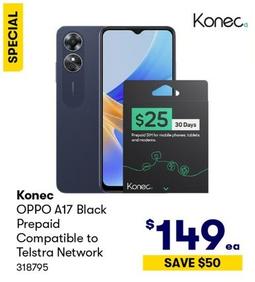 Konec - OPPO A17 Black Prepaid Compatible to Telstra Network offers at $149 in BIG W