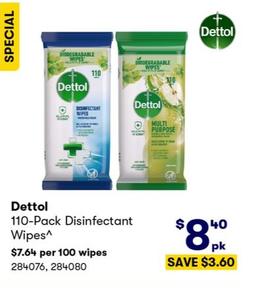 Dettol - 110-Pack Disinfectant Wipes offers at $8.4 in BIG W