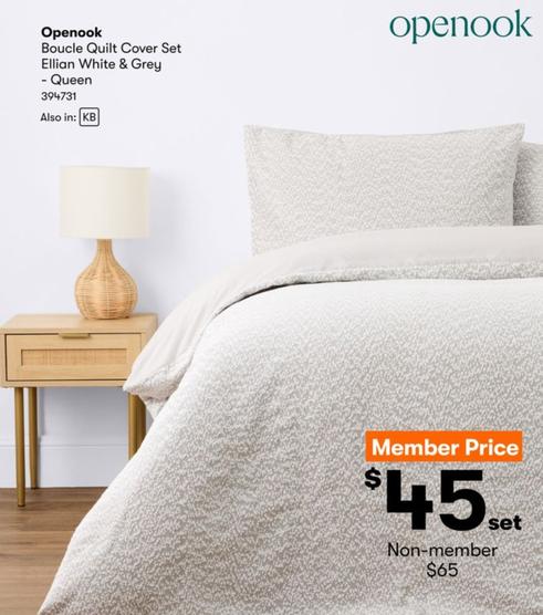 Openook - Boucle Quilt Cover Set Ellion White & Grey - Queen offers at $45 in BIG W