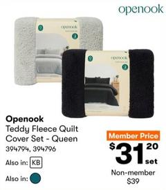 Openook - Teddy Fleece Quilt Cover Sets - Queen offers at $31.2 in BIG W