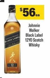Johnnie Walker - Black Label 12yo Scotch Whisky offers at $56 in Liquorland