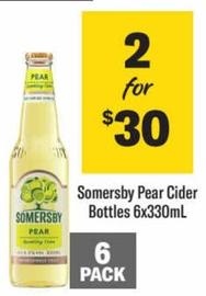 Somersby - Pear Cider Bottles 6x330ml offers at $30 in Liquorland
