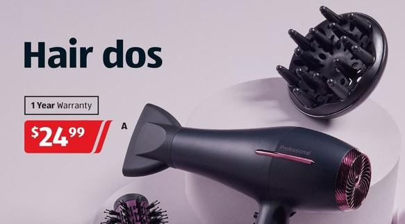 Professional Hair Dryer offers at $24.99 in ALDI