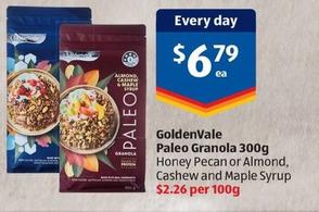Goldenvale - Paleo Granola 300g offers at $6.79 in ALDI