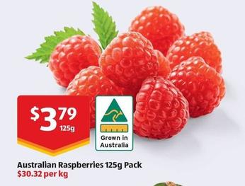 Australian Raspberries 125g Pack offers at $3.79 in ALDI
